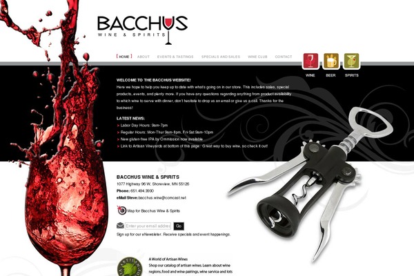 bacchuswinesandspirits.com site used Bacchus
