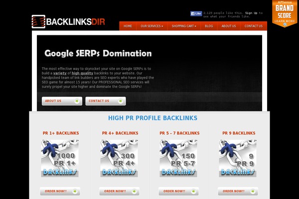 backlinksdir.com site used Wisebusiness