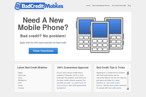badcreditmobiles theme websites examples