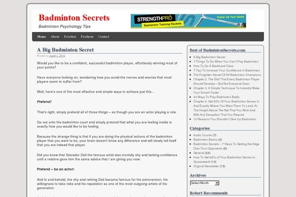 badmintonsecrets.com site used Weaver