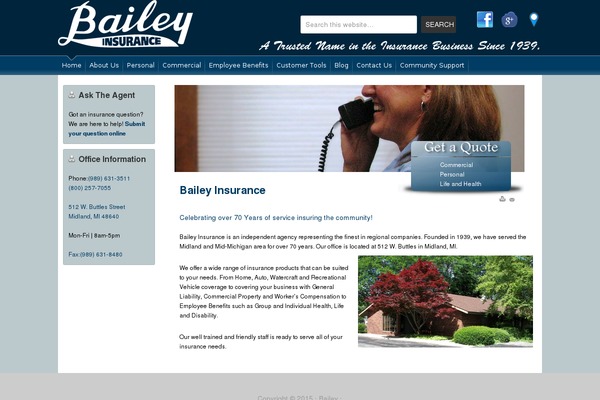 Bailey theme site design template sample