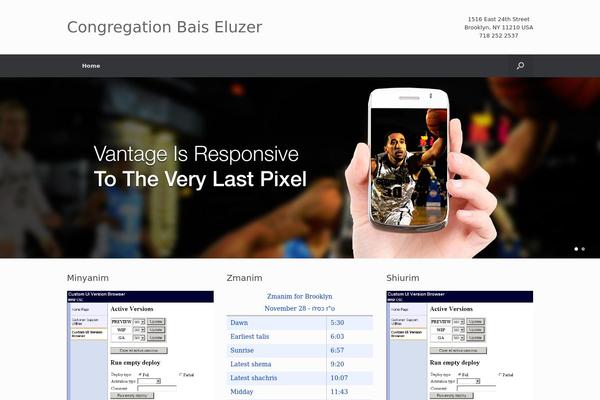 Vantage theme site design template sample