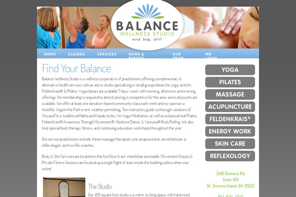 Balance theme site design template sample