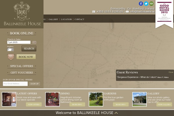 ballinkeele.ie site used Responsivein1