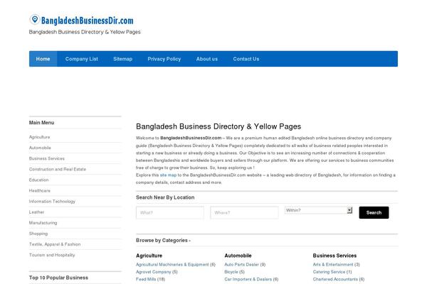 Directory theme site design template sample