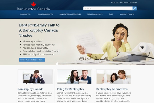 bankruptcy-canada.com site used Hoyes-topics