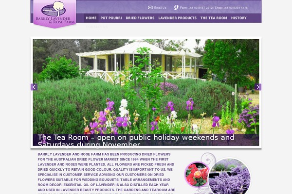barklylavenderandrosefarm.com site used Pixelpress