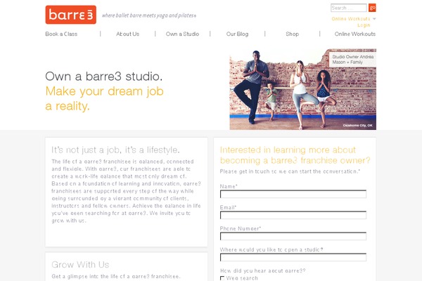 barre3franchise.com site used Barre3