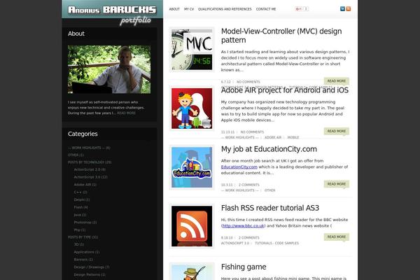 Folio theme site design template sample