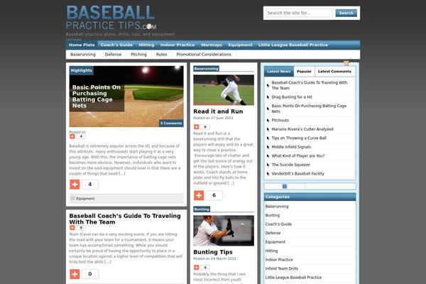 baseballpracticetips.com site used Livewire