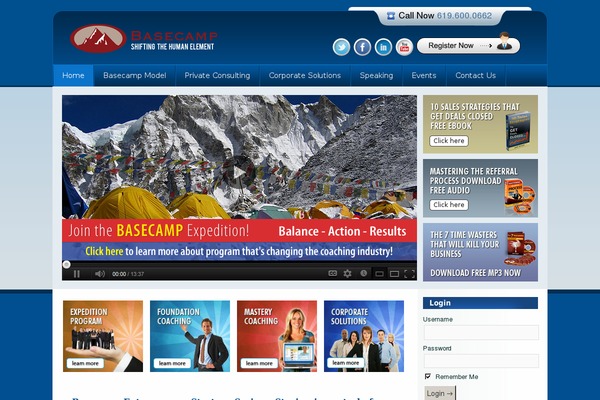 basecampcoaching.com site used Basecamp