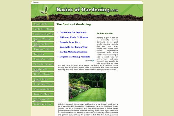 basicsofgardening.com site used Gardening