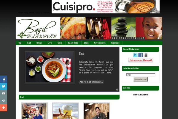 Basil theme site design template sample