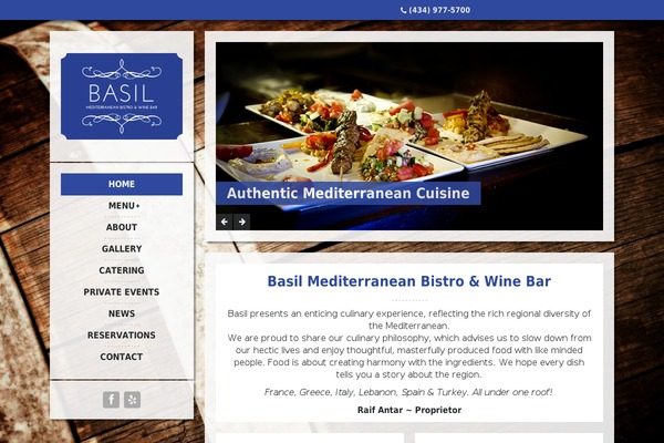 Basil theme site design template sample