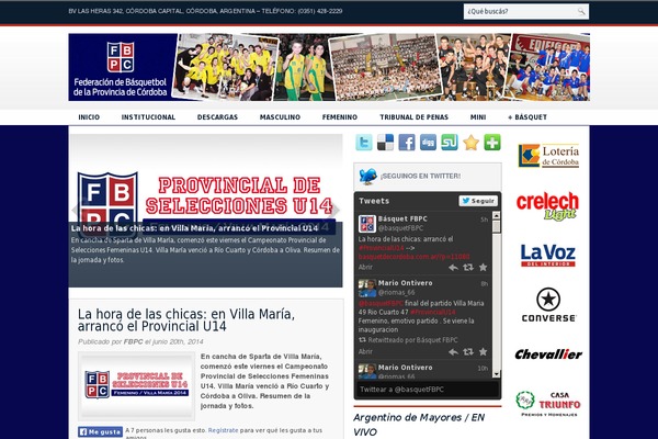 basquetdecordoba.com.ar site used Elegant News
