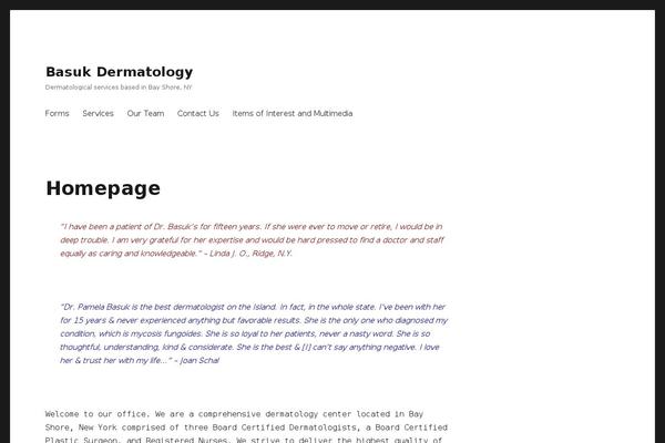 basukdermatology.com site used Twenty Sixteen