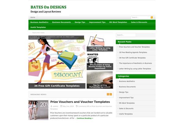 Resizable theme site design template sample