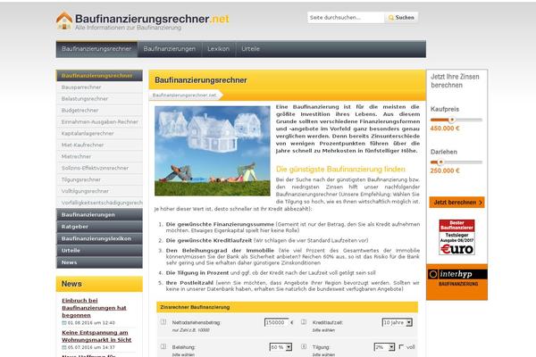 baufinanzierungsrechner.net site used Baufinanzierungsrechner
