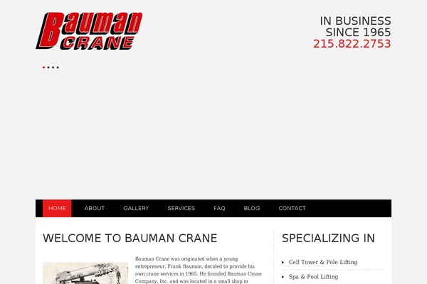 baumancrane.com site used Eruption