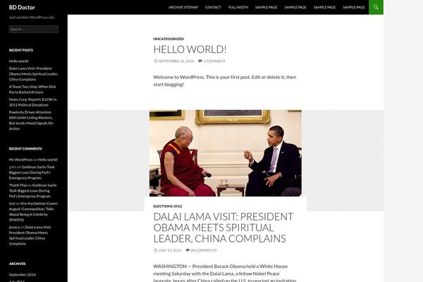 Twenty Fourteen theme site design template sample