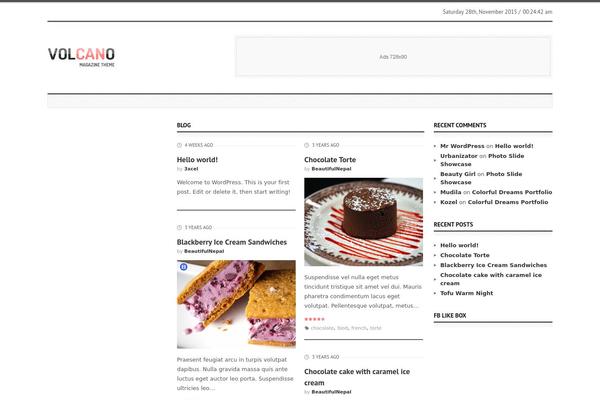 Volcano theme site design template sample