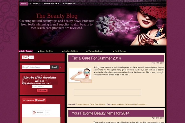 beauty-blogs.com site used Cosmetics_theme_wp2
