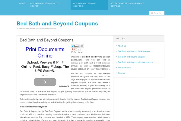 bedbathbeyondcoupononline.com site used Delivery
