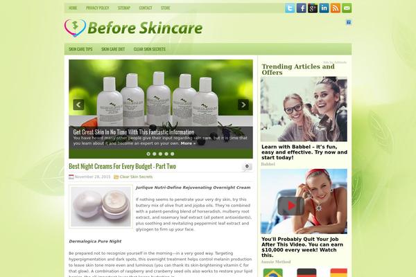 Beautifulskin theme site design template sample