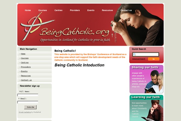 beingcatholic.org site used Gospel-wp
