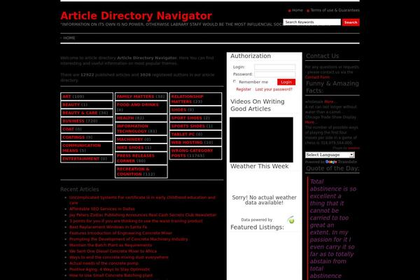 Site using Quote Of The day plugin