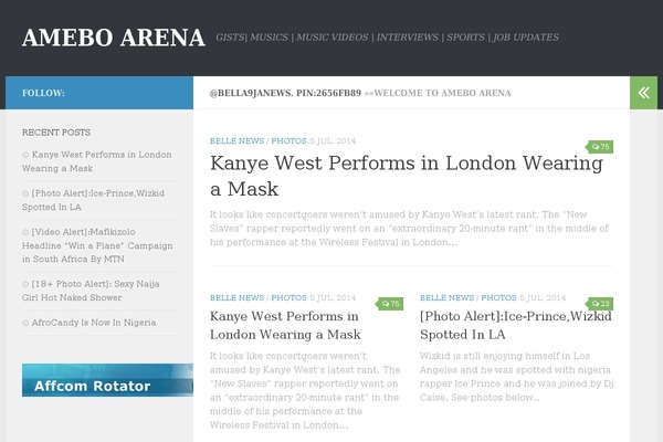 Hueman theme site design template sample