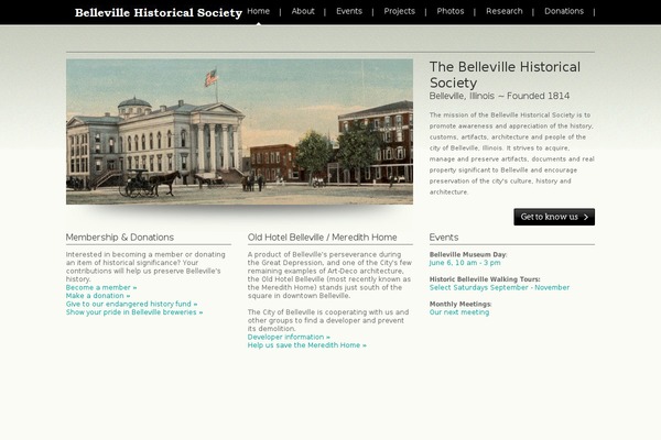 bellevillehistoricalsociety.org site used Devster