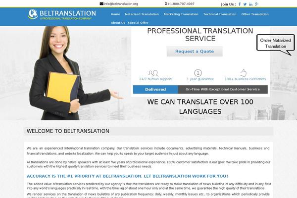 Translation theme site design template sample