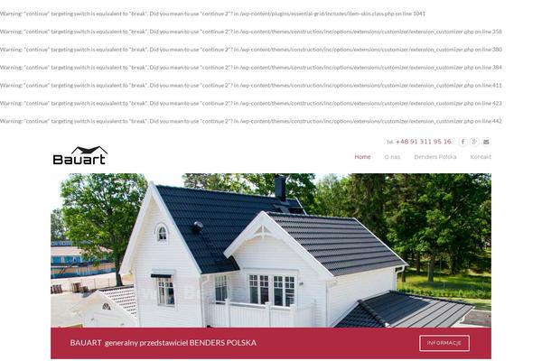 Construction theme site design template sample