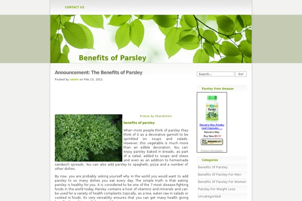 benefitsofparsley.info site used Refreshing