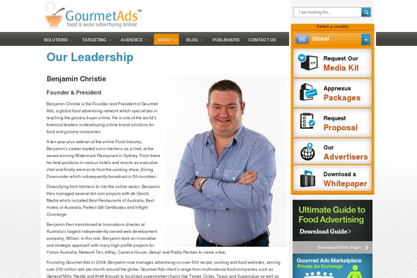 benjaminchristie.com site used Gourmetads