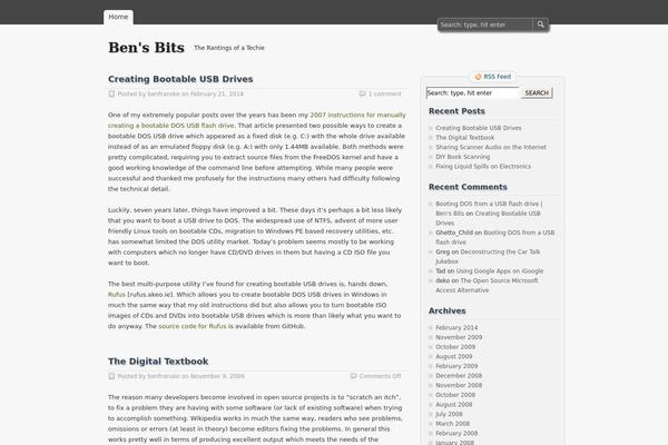 zBench theme site design template sample
