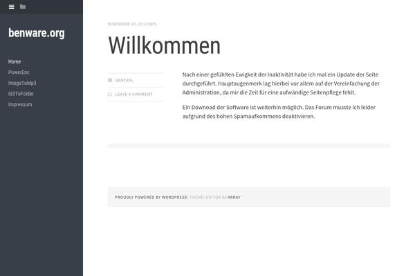 benware.de site used Editor