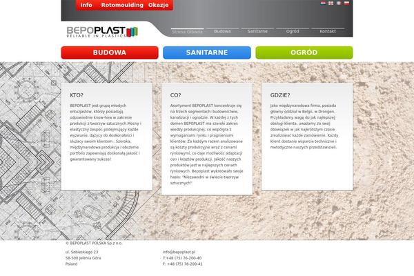 bepoplast.pl site used Wordpress Bootstrap Master