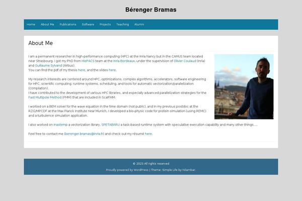 Simple Life theme site design template sample