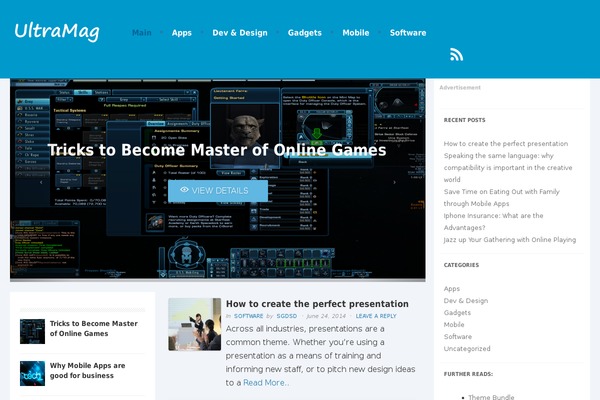 Ultramag theme site design template sample