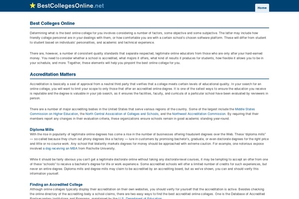 bestcollegesonline.net site used Designdec2010
