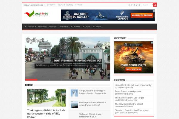 Sahifa theme site design template sample