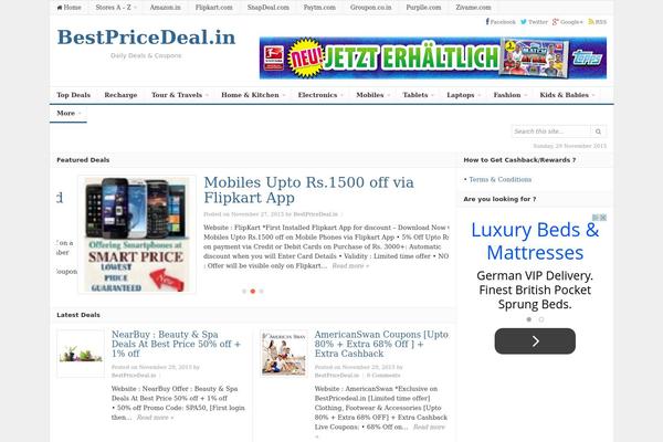 Daily theme site design template sample