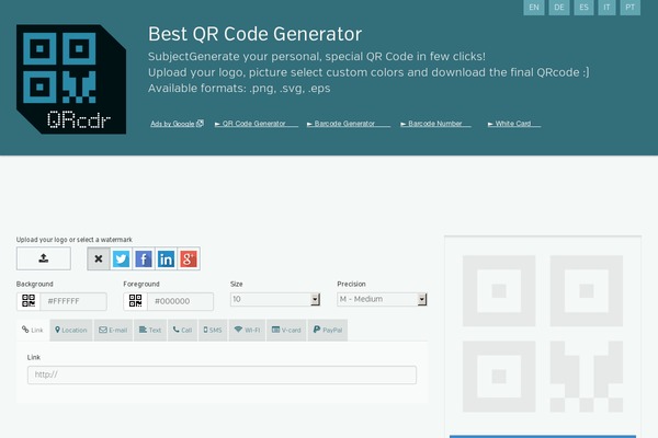 bestqrgenerator.com site used Qr