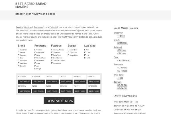 Site using Awd-product-comparison plugin