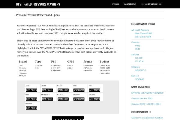 Site using Awd-product-comparison plugin