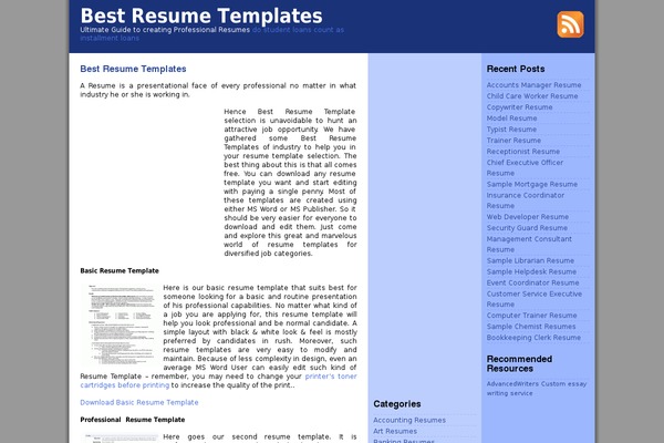 Prosense Blue theme site design template sample