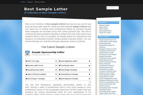 Sonar theme site design template sample
