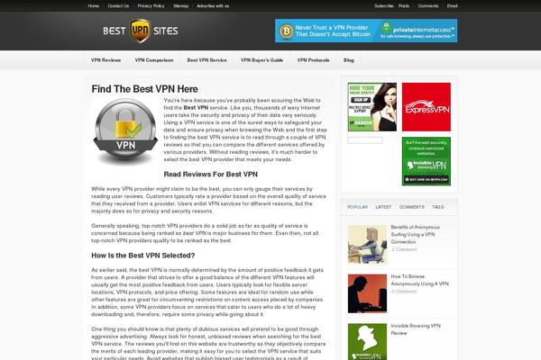 bestvpnsites.com site used Bigfoot